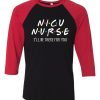 NICU Nurse Black Red Sleeves Raglan Tees