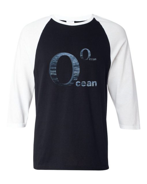 Ocean Black Whiet Sleeves Raglan T-Shirt