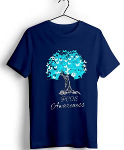 PCOS Awareness Blue Navy Tshirts