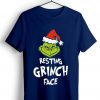 Resting Grinch Face Blue Navy Tshirts