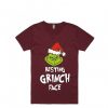 Resting Grinch Face Maroon Tshirts