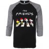 The Christmas Peanuts The Friends Black Grey Sleeves Raglan Tees