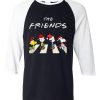 The Christmas Peanuts The Friends Black White Sleeves Raglan Tees