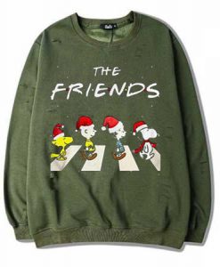 The Christmas Peanuts The Friends Green Army Sweatshirts