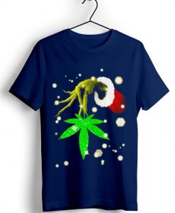 The Grinch Hold Weed Blue Navy Tshirts