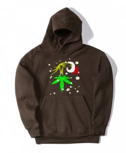 The Grinch Hold Weed Brown Hoodie