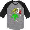 The Grinch Hold Weed Grey Black Sleeves Raglan T Shirts