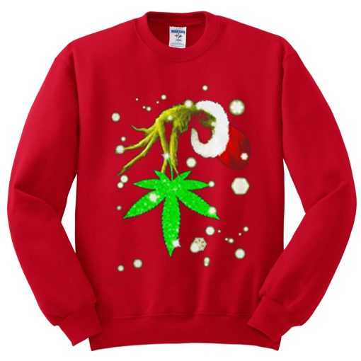 The Grinch Hold Weed Red Sweatshirts