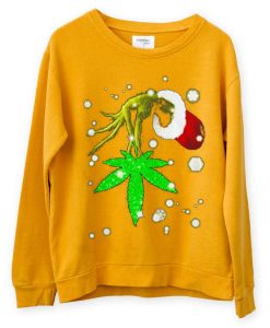 The Grinch Hold Weed Yellow Sweatshirts