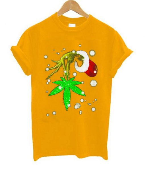 The Grinch Hold Weed Yellow Tshirts