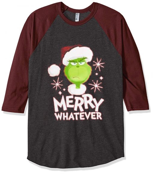 The Grinch Marry Whatever Grey Brown Sleeves Raglan T shirts