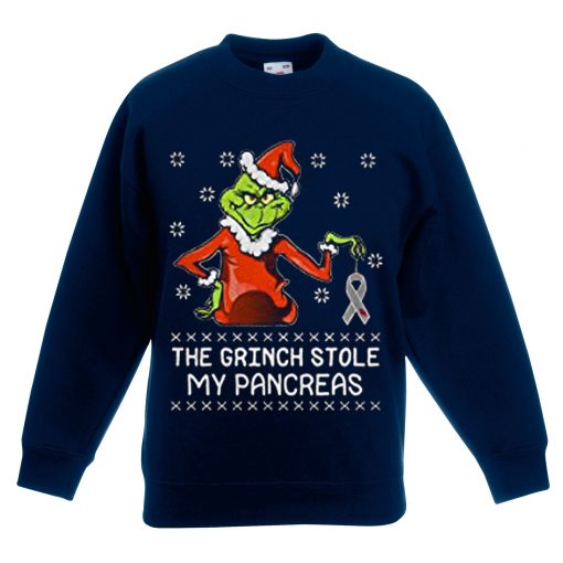 The Grinch Stole My Pancreas Blue Navy Sweatshirts