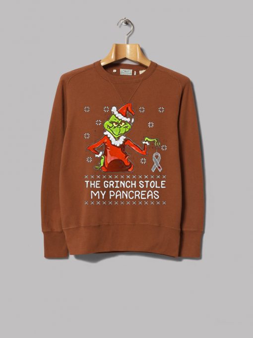 The Grinch Stole My Pancreas Brown Sweatshirts