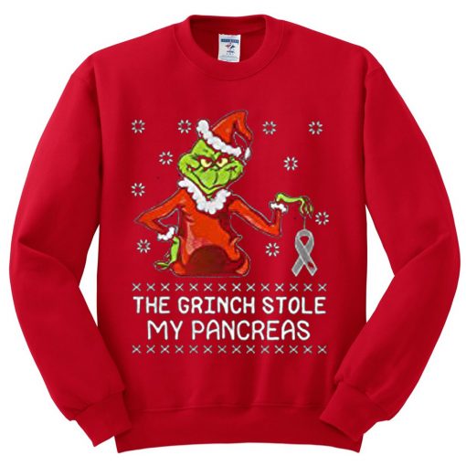 The Grinch Stole My Pancreas Red Sweatshirts