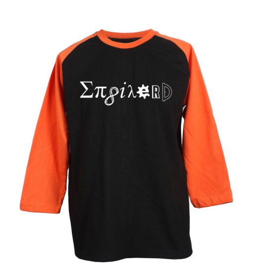 123t Men's Enginerd Black Orange Raglan T shirts