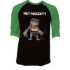 Babu Frik Hey Black Green Raglan T shirts