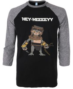 Babu Frik Hey Black Grey Raglan T shirts