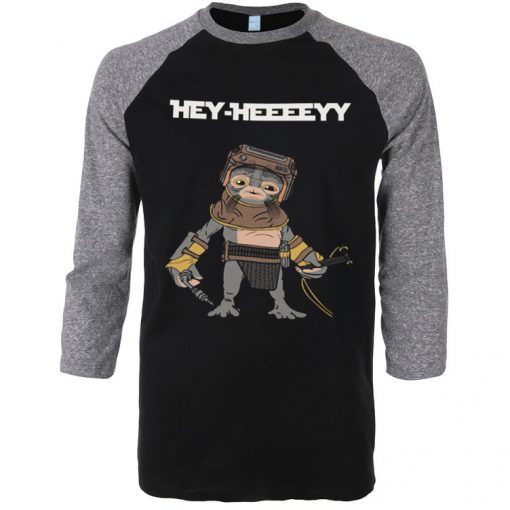 Babu Frik Hey Black Grey Raglan T shirts