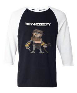 Babu Frik Hey Black White Raglan T shirts