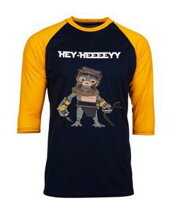 Babu Frik Hey Black Yellow Raglan T shirts