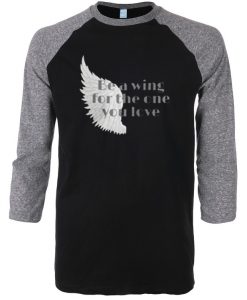 Be a Wing Black Grey Raglan Tshirts