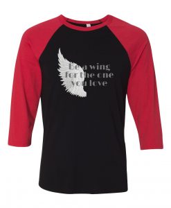 Be a Wing Black Red Raglan Tshirts