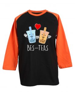 Bes-Teas Black Orange Raglan T shirts