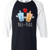 Bes-Teas Black White Raglan T shirts