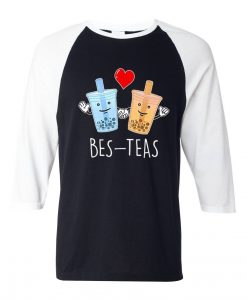 Bes-Teas Black White Raglan T shirts