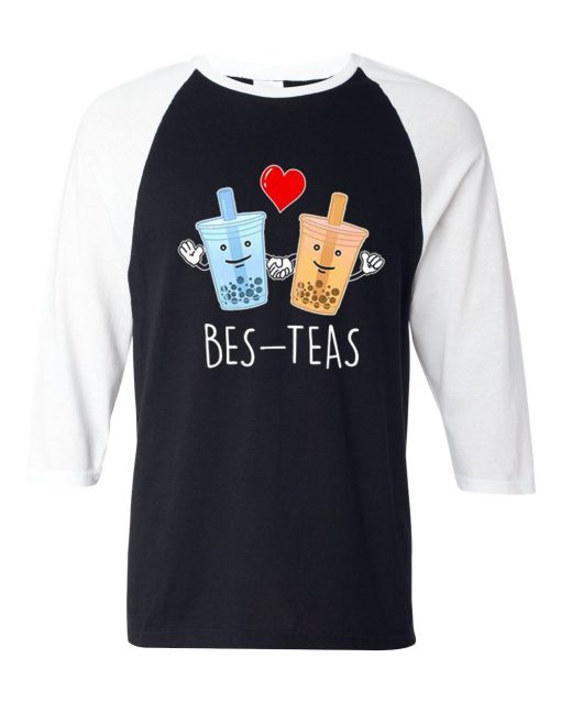 Bes-Teas Black White Raglan T shirts