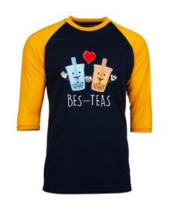 Bes-Teas Black Yellow Raglan T shirts