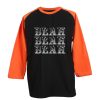 Blah Blah Blah Black Orange Raglan T shirts