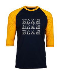 Blah Blah Blah Black Yellow Raglan T shirts