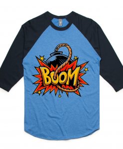 Boom Blue Black Raglan T shirts