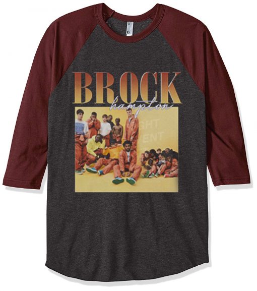 Brockhampton 90s Vintage Grey Brown Raglan T Shirts