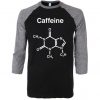 CAFFEINE Black Grey Raglan Tees