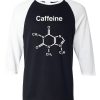 CAFFEINE Black White Raglan Tees