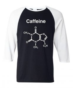 CAFFEINE Black White Raglan Tees