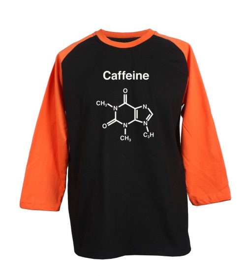 CAFFEINE Grey Orange Raglan Tees