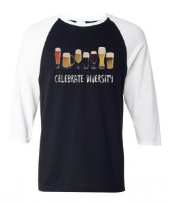 Celebrate Diversity Black White Raglan T shirts