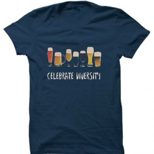 Celebrate Diversity Blue Navy T shirts