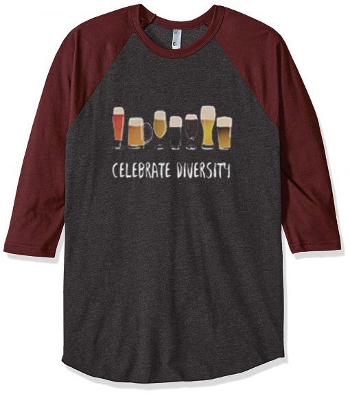 Celebrate Diversity Grey Brown Raglan T shirts