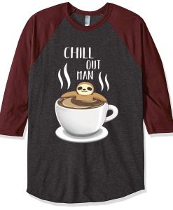 Chill Out Man Sloth Coffee Lover Grey T shirts