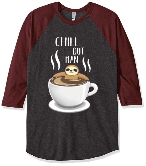 Chill Out Man Sloth Coffee Lover Grey T shirts