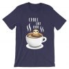 Chill Out Man Sloth Coffee Lover PurpleT shirts