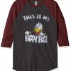 Donald Duck This Is My Happy Face Grey Brown Raglan Tshirts