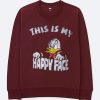 Donald Duck This Is My Happy Face Maroon Sweatshirts