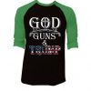 GOD GUN AND TRUMP Black Green Raglan T shirts