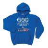 GOD GUN AND TRUMP Blue Hoodie