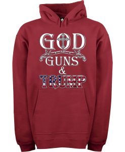 GOD GUN AND TRUMP Maroon Hoodie